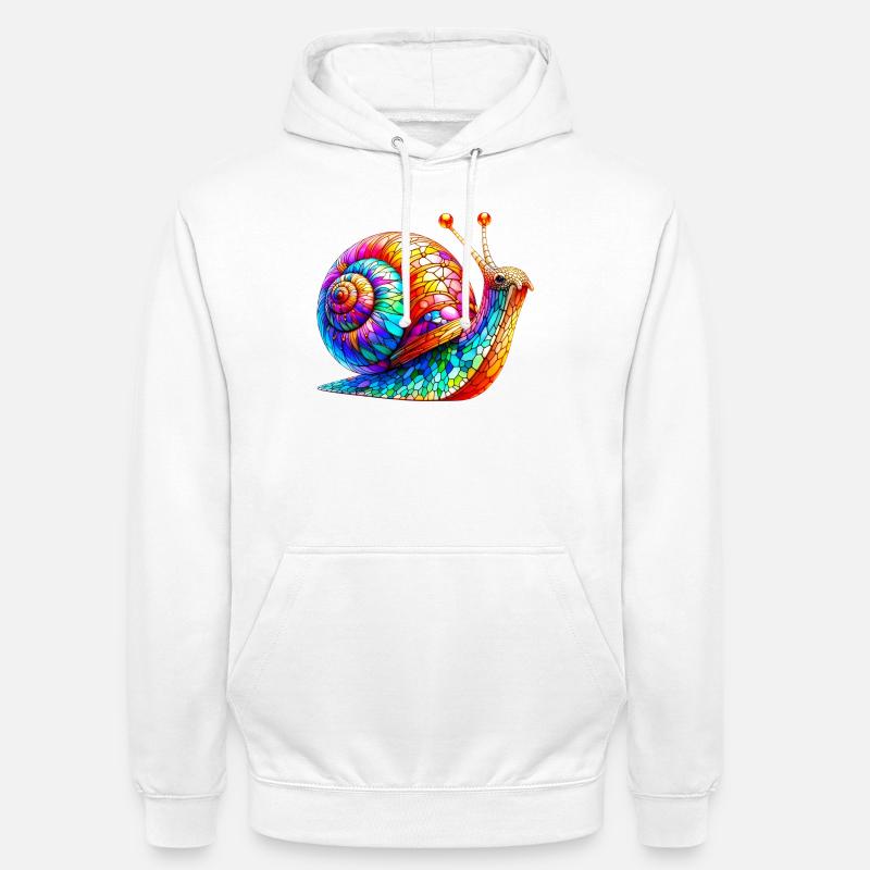 Escargot - Sweat-shirt à capuche unisexe - blanc