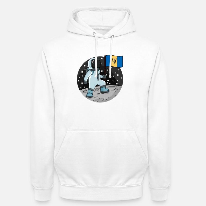 Drapeau astronaute Barbade - Sweat-shirt à capuche unisexe - blanc