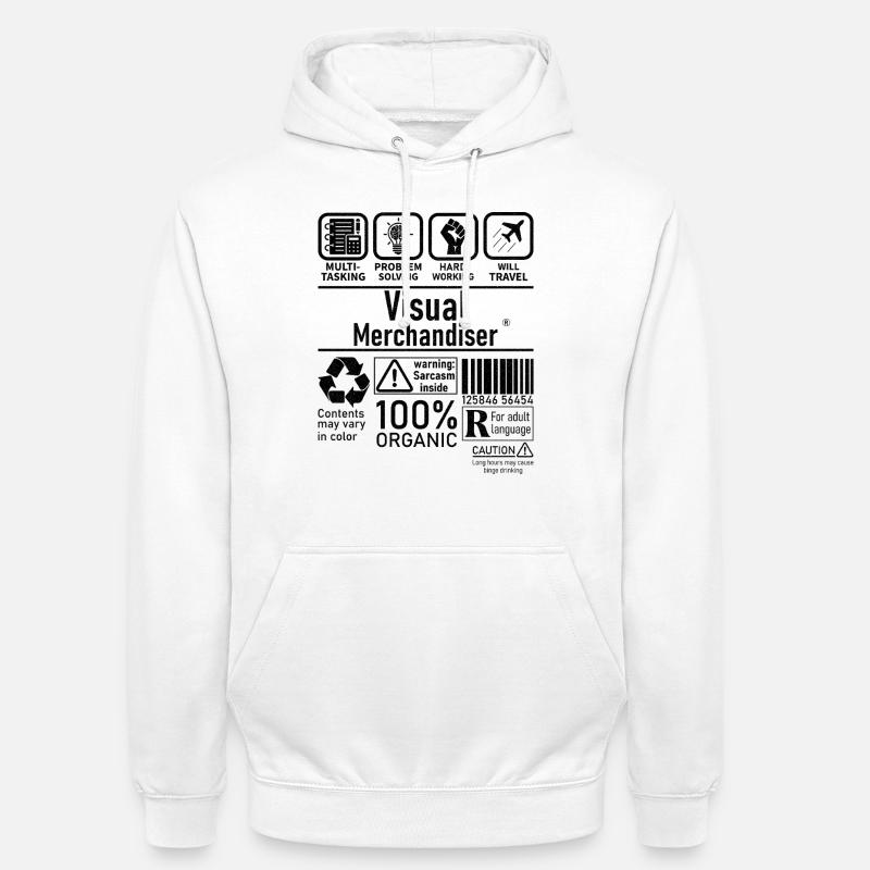 Visual Merchandiser résolution de problèmes multitâches - Sweat-shirt à capuche unisexe - blanc