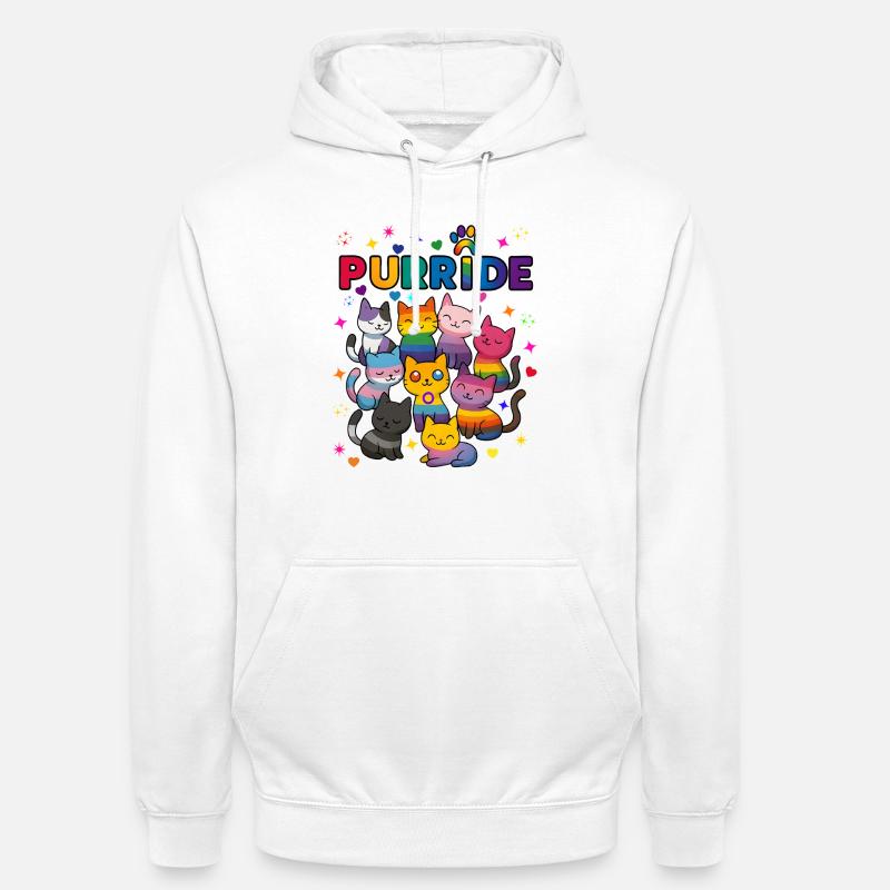 Purride LGBT Katzen - Unisex Hoodie - Weiß