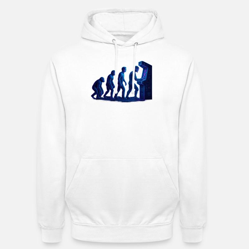 Arcade Human Evolution - Unisex Hoodie - white
