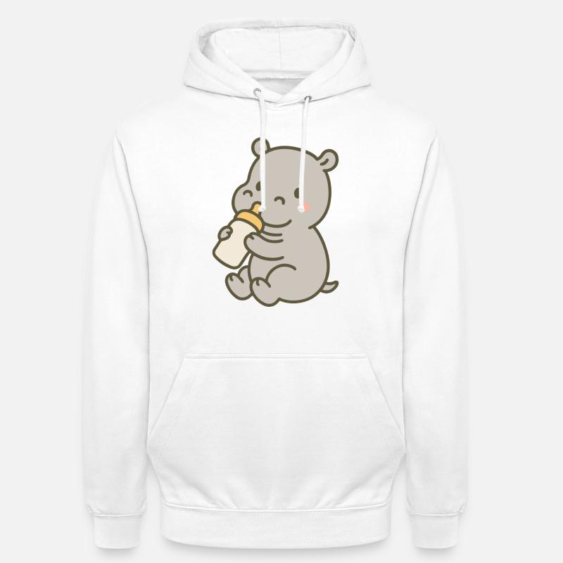 Flusspferdchen mit Fläschchen - Unisex Hoodie - Weiß