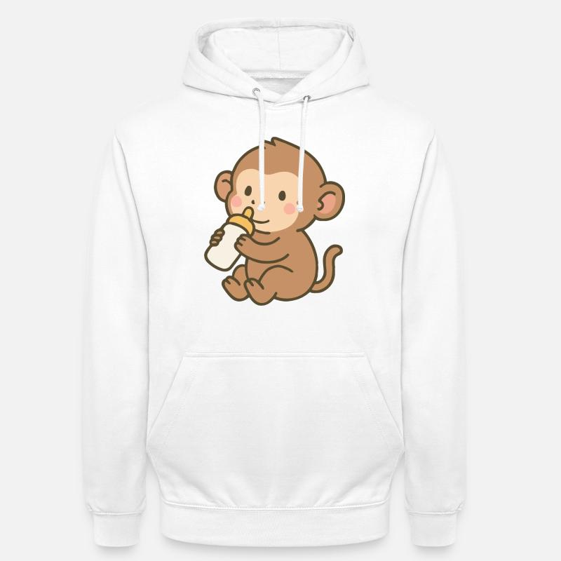 Fläschchen-Äffchen - Unisex Hoodie - Weiß