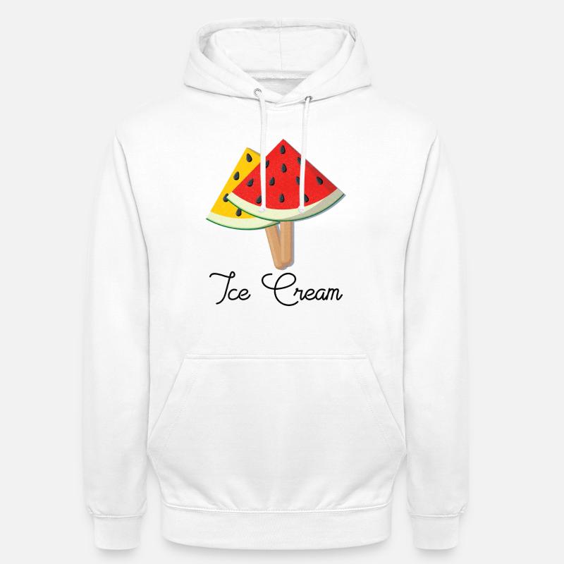 pastèque Glace - Sweat-shirt à capuche unisexe - blanc