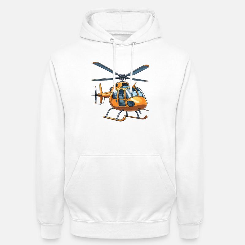 Conception graphique de bande dessinée d'hélicoptère - Sweat-shirt à capuche unisexe - blanc