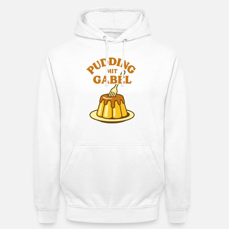 Pudding with fork - Unisex Hoodie - white
