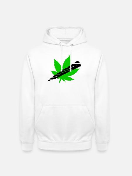 Neon Cannabis Leaf Graphic - Unisex Hoodie - white