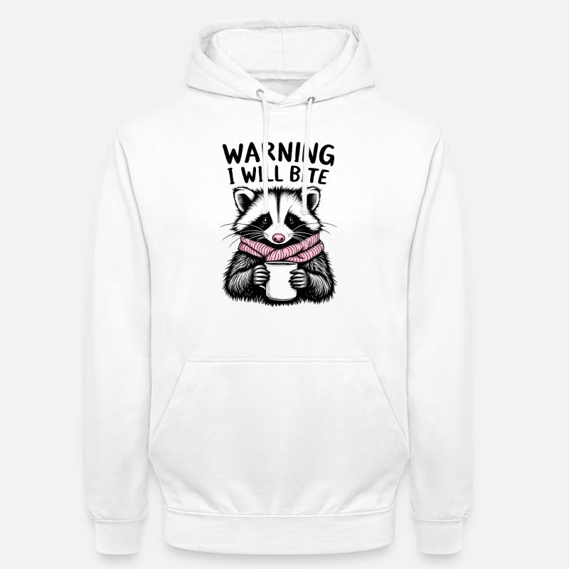 Raton laveur avec écharpe rose - Sweat-shirt à capuche unisexe - blanc
