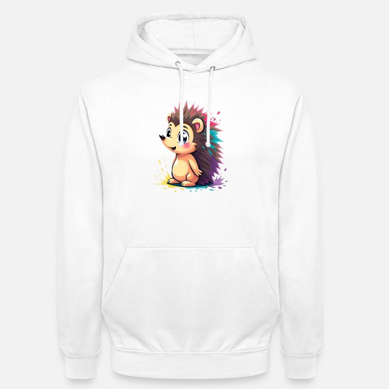 Hérisson à épines arc-en-ciel - Sweat-shirt à capuche unisexe - blanc