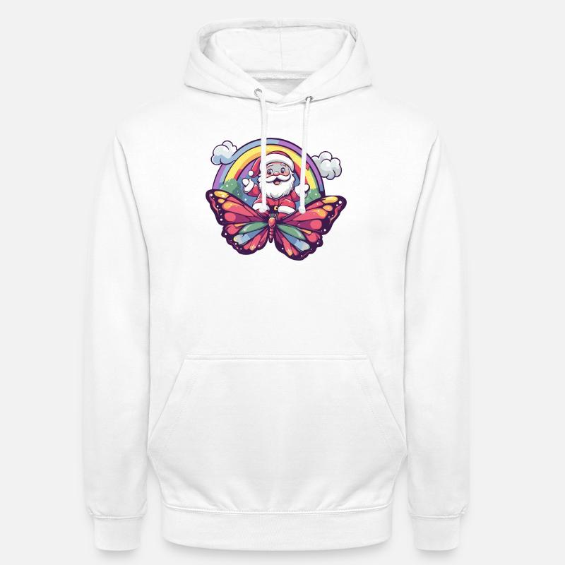 Noël Papillon Noël - Sweat-shirt à capuche unisexe - blanc