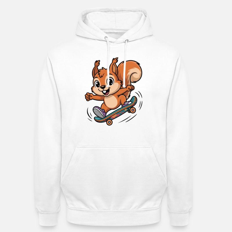 Skate-Eichhörnchen Sprinter - Unisex Hoodie - Weiß