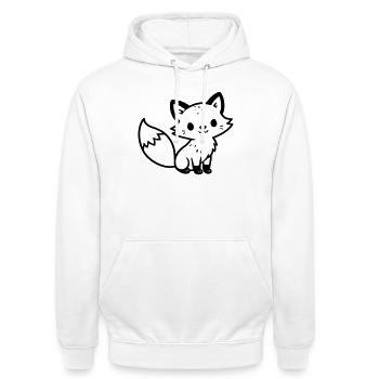 Fuchs Niedlich - Unisex Hoodie - Weiß - Vorne - AI Model Male 185 dark (185cm) & AI Model Female 172 dark (172cm)