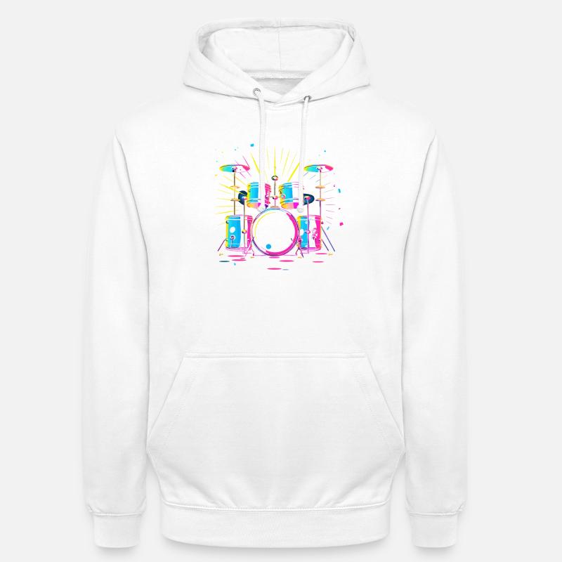 percussion - Sweat-shirt à capuche unisexe - blanc