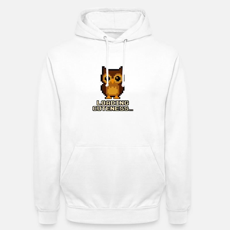 Pixel Eulen Loading Cuteness - Unisex Hoodie - Weiß