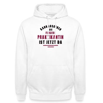 Praktikantin Friseurin Praktikum Friseursalon - Unisex Hoodie - Weiß - Vorne - AI Model Male 185 dark (185cm) & AI Model Female 172 dark (172cm)