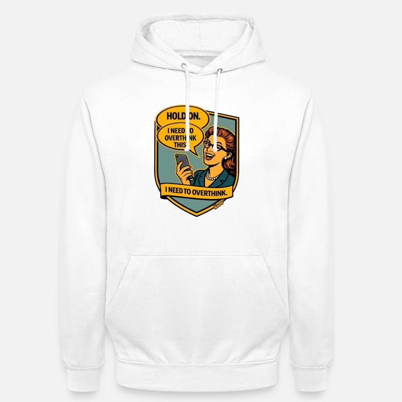 Stop – Repense Overthinker Comic - Sweat-shirt à capuche unisexe - blanc