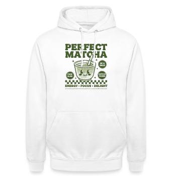 Perfect Matcha Green Tea Matcha Power Energy Focus - Unisex Hoodie - Weiß - Vorne - AI Model Male 185 dark (185cm) & AI Model Female 172 dark (172cm)