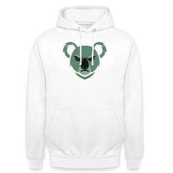 Angry Koala - Unisex Hoodie - white - Front - AI Model Male 185 dark (185cm) & AI Model Female 172 dark (172cm)
