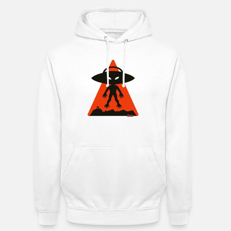 Alien Shadow Under Orange Triangle - Unisex Hoodie - white