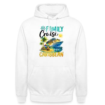 Family Cruise Caribbean - Unisex Hoodie - Weiß - Vorne - AI Model Male 185 dark (185cm) & AI Model Female 172 dark (172cm)