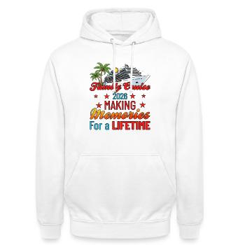 Family Cruise 2026 Vacation Trip Cruising - Unisex Hoodie - white - Front - AI Model Male 185 dark (185cm) & AI Model Female 172 dark (172cm)