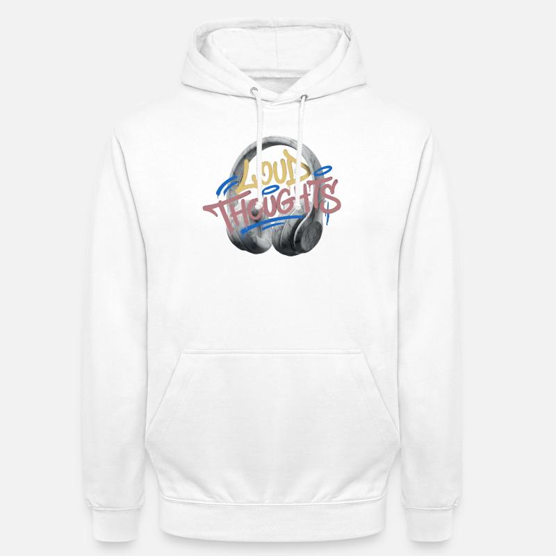 Graffiti de pensées bruyantes - Sweat-shirt à capuche unisexe - blanc