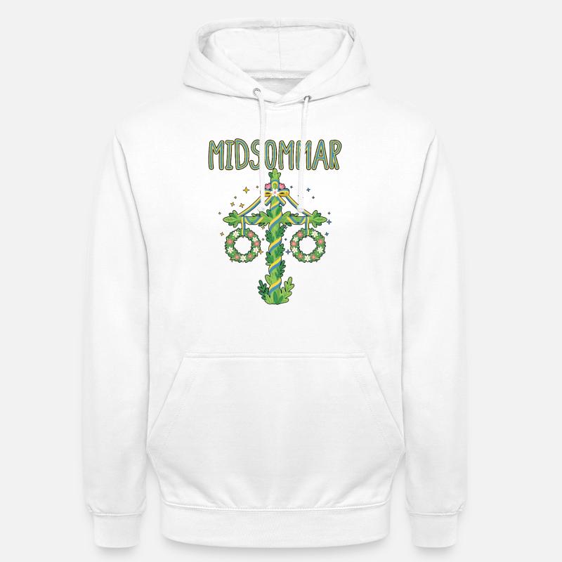 Litha Pagan Solstice d’été Midsommar - Sweat-shirt à capuche unisexe - blanc