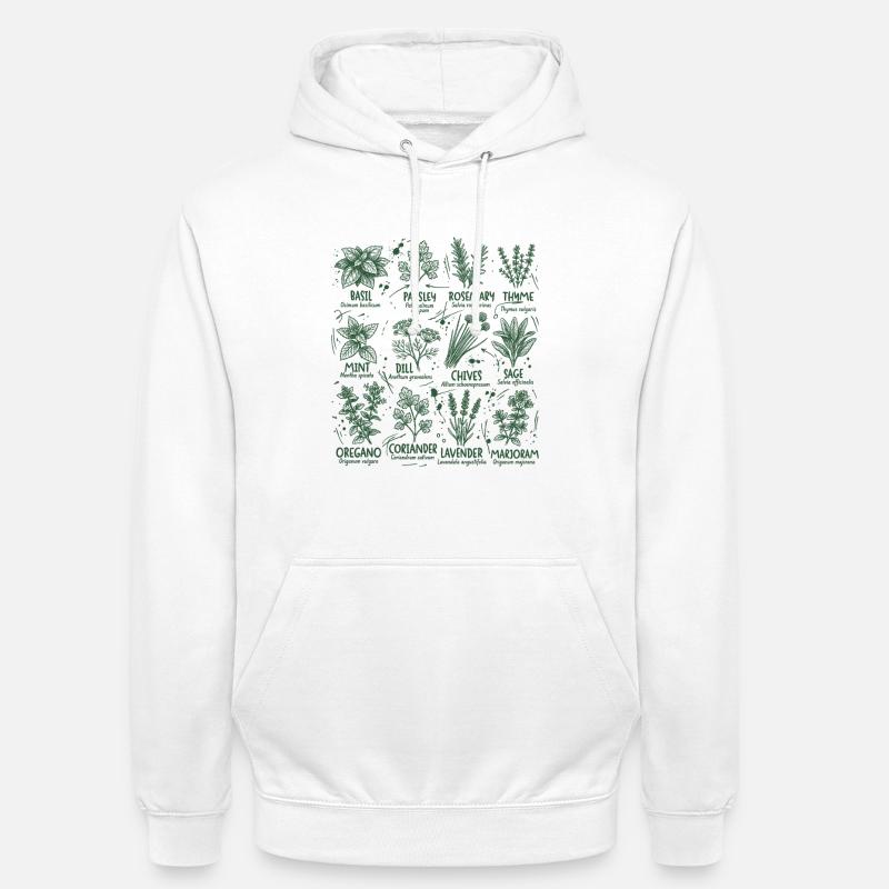 Herbs Botany Kitchen basilic Romarin - Sweat-shirt à capuche unisexe - blanc