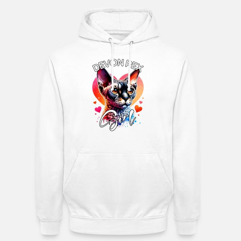 Devon Rex Fille Devon Rex - Sweat-shirt à capuche unisexe - blanc
