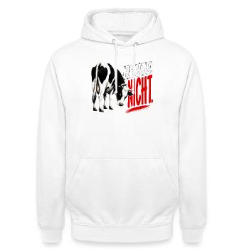 Heute nicht -Kuh T-Shirt - Unisex Hoodie - Weiß - Vorne - AI Model Male 185 dark (185cm) & AI Model Female 172 dark (172cm)