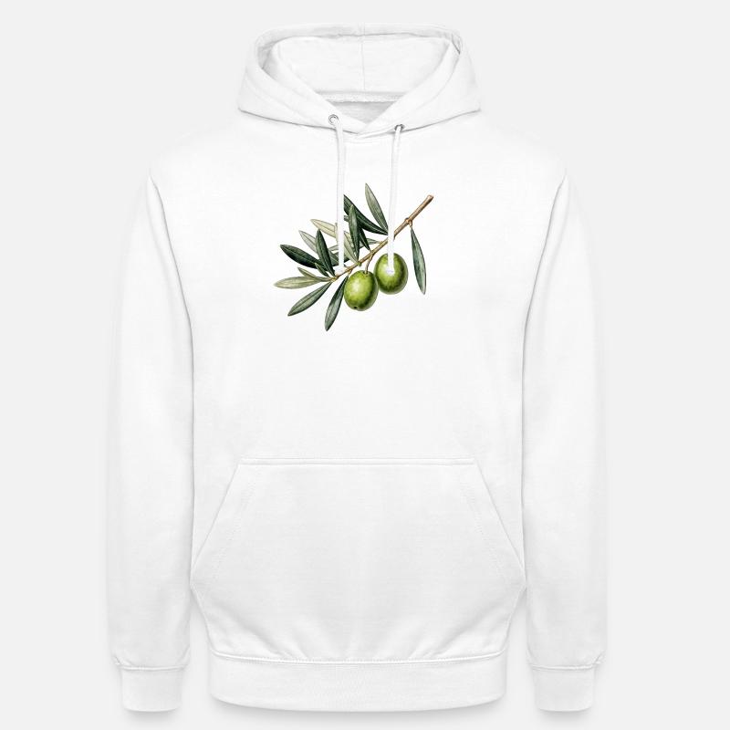 Botanischer Olivenzweig - Unisex Hoodie - Weiß