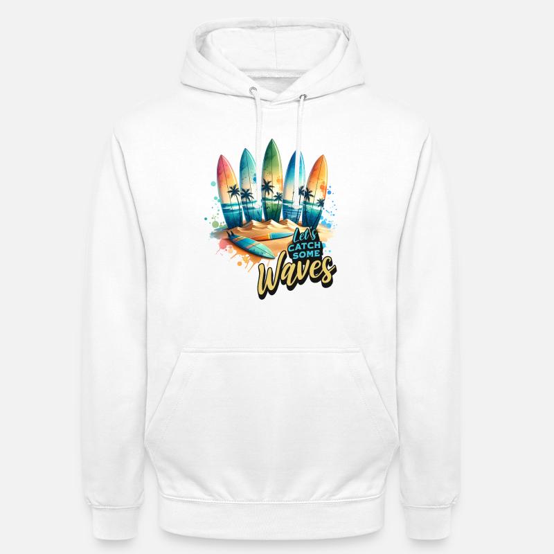 Prenons quelques vagues - Sweat-shirt à capuche unisexe - blanc