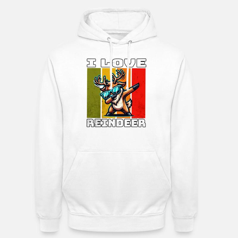 Rentier de renne - Sweat-shirt à capuche unisexe - blanc