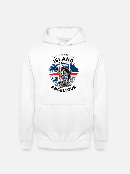 Island Angeltour 2026 Geschenk - Unisex Hoodie - Weiß
