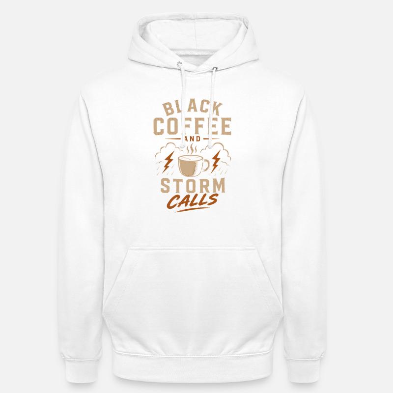 Lineman Strom Schwarzer Kaffee Und Sturm - Unisex Hoodie - Weiß