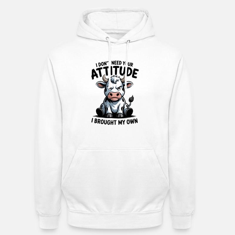 Attitude de vache : expression - Sweat-shirt à capuche unisexe - blanc