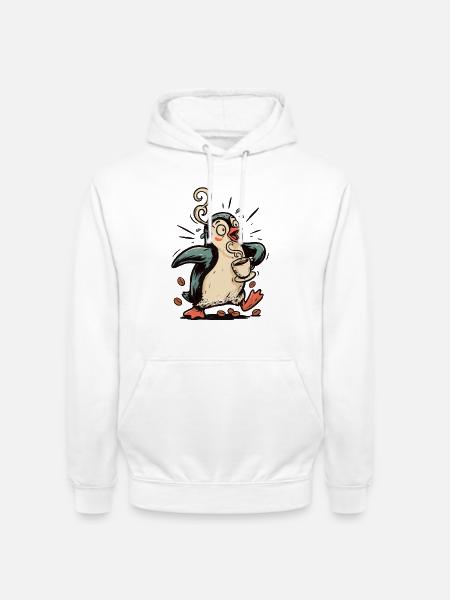 Pinguin Kaffeeliebhaber Koffein Kaffee - Unisex Hoodie - Weiß