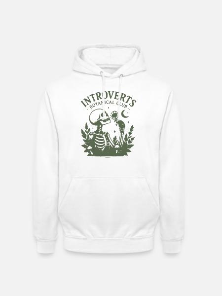 Introvert Botanik Skelette Klub - Unisex Hoodie - Weiß