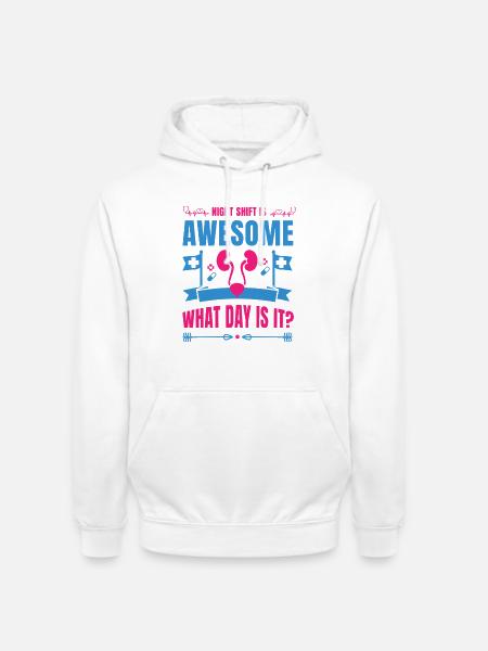 Urologie-krankenschwester-anerkennung Nachtschicht - Unisex Hoodie - Weiß
