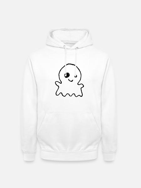 Niedlicher Halloween-Geist als Kinderkritzelei - Unisex Hoodie - Weiß