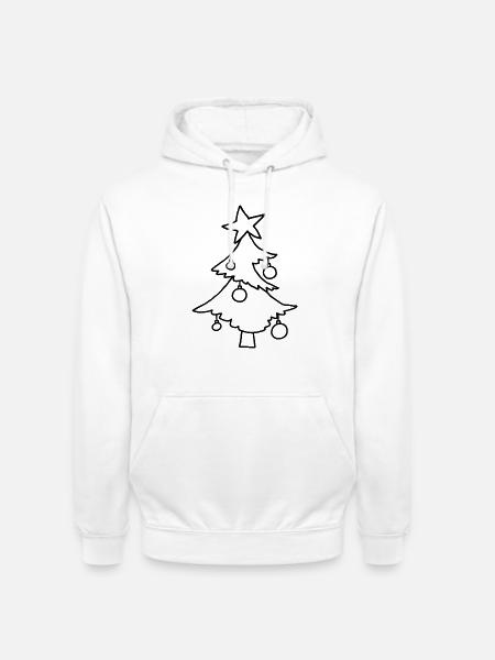 Weihnachtsbaum mit Stern – Kinderkritzelei - Unisex Hoodie - Weiß