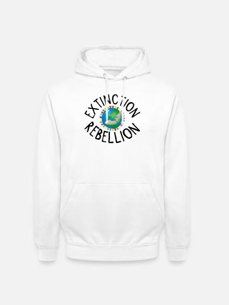 Extinction Rebellion menneskekjede svart - Unisex-hettegenser - hvit