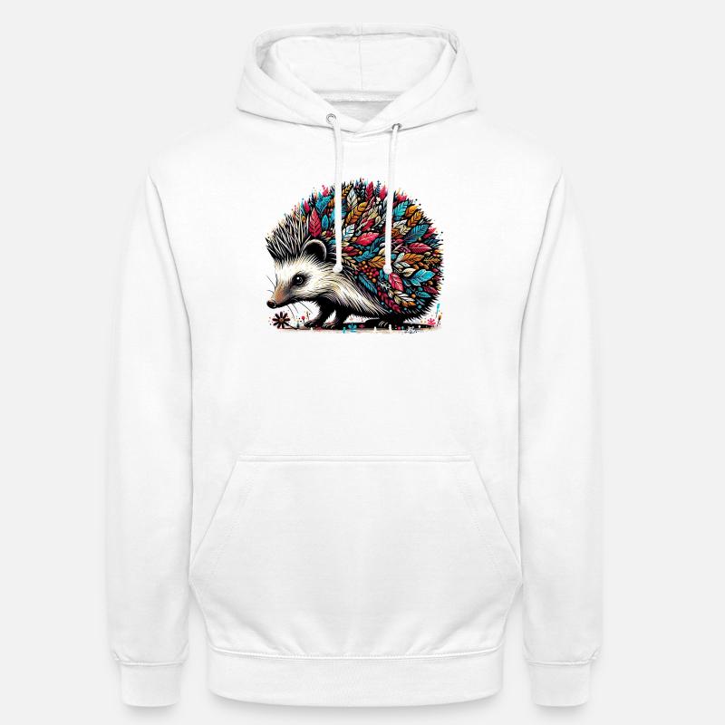 Hérisson - Sweat-shirt à capuche unisexe - blanc