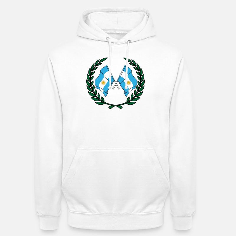 Drapeaux Argentine en couronne de laurier - Sweat-shirt à capuche unisexe - blanc