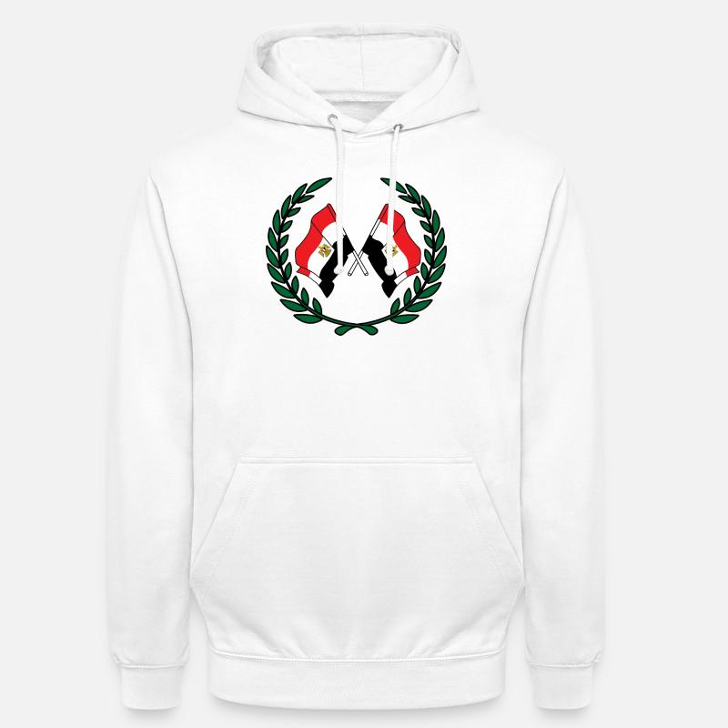 Drapeaux Égypte en couronne de laurier - Sweat-shirt à capuche unisexe - blanc