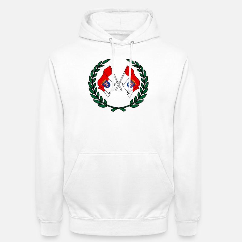 Drapeaux Hesse couronne de laurier - Sweat-shirt à capuche unisexe - blanc