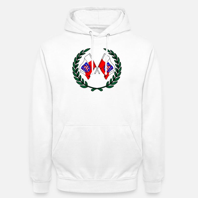 Drapeaux Thuringe couronne de laurier - Sweat-shirt à capuche unisexe - blanc