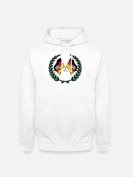 Flags Saarland laurel wreath - Unisex Hoodie - white