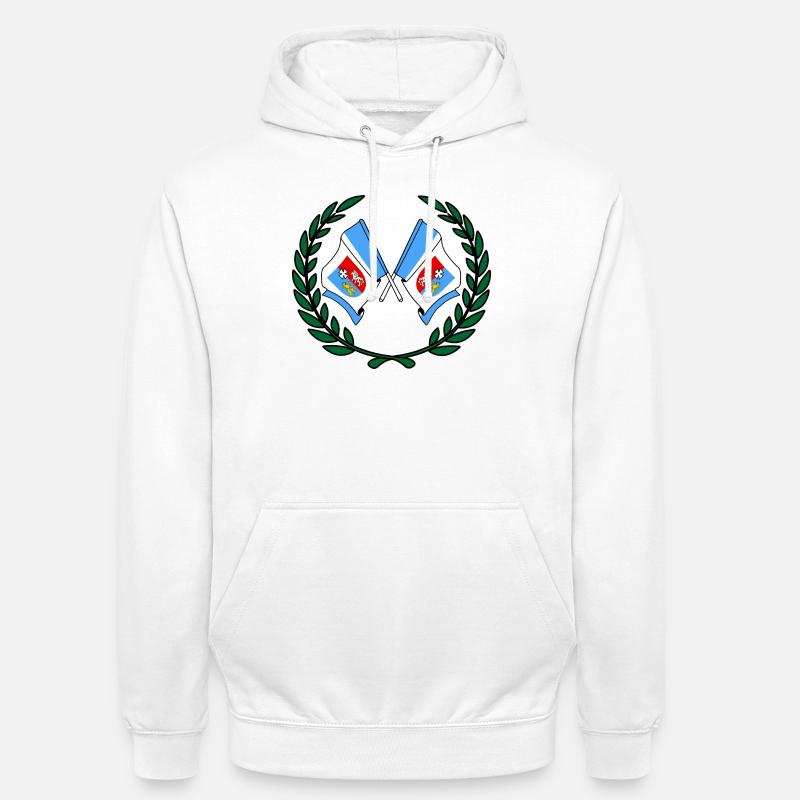 Drapeaux Couronne de laurier Subcarpathia - Sweat-shirt à capuche unisexe - blanc