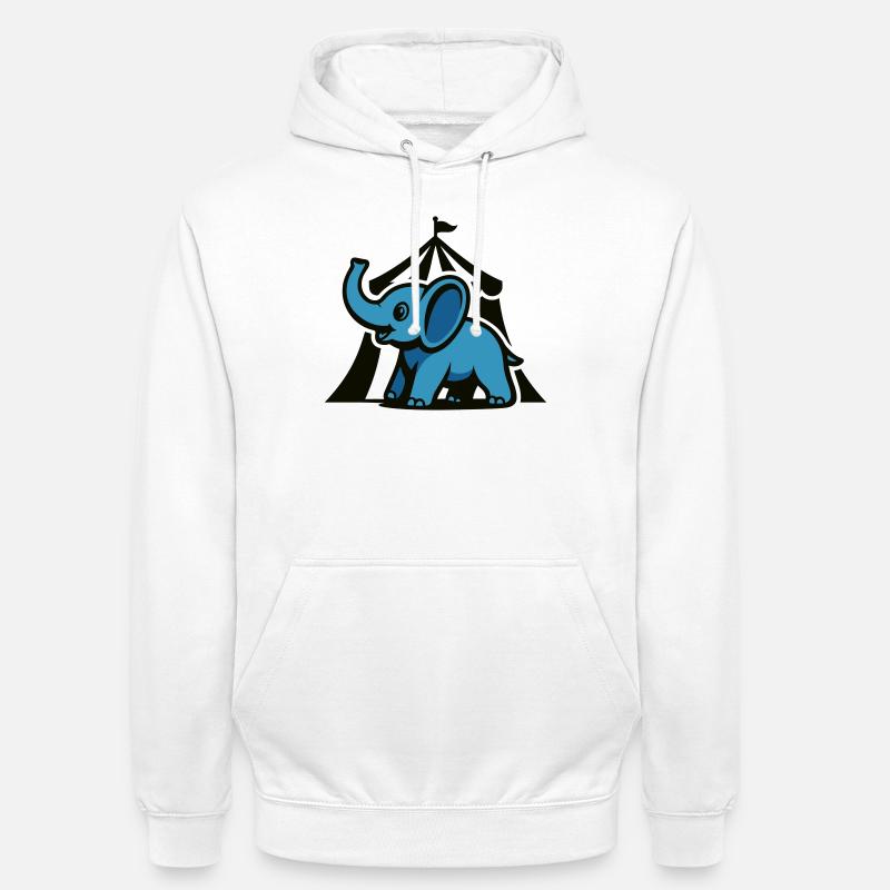 Blue Circus Elephant - Unisex Hoodie - white